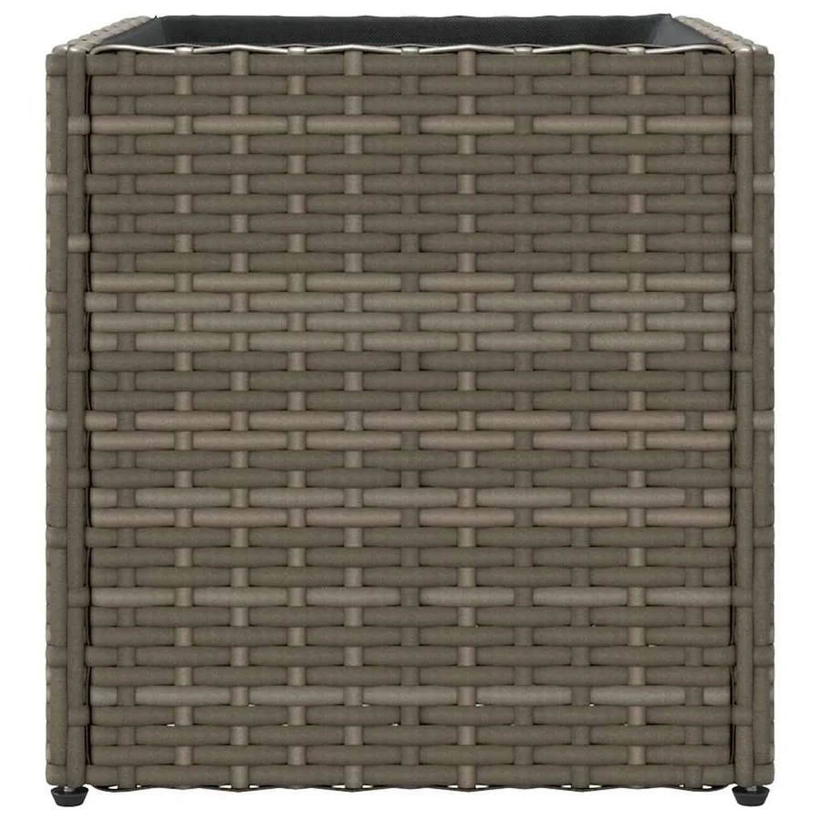 Jardinières 2 pcs gris 36x30x32 cm résine tressée - 7