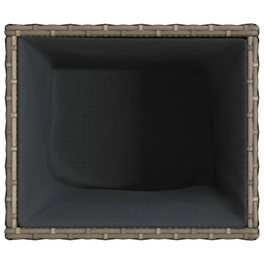 Jardinières 2 pcs gris 36x30x32 cm résine tressée - 9