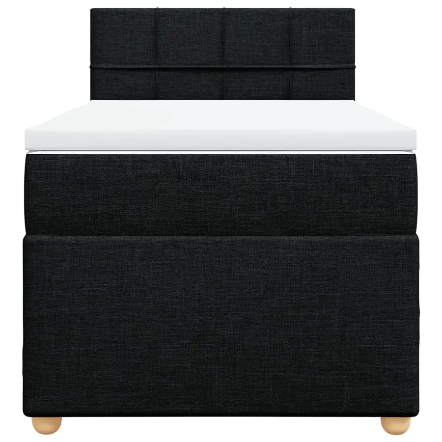 Sommier à lattes de lit et matelas Noir 80x200 cm Tissu - 6