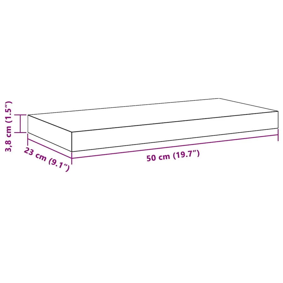Étagère murale flottante blanc 50x23,5x3,8 cm MDF - 14