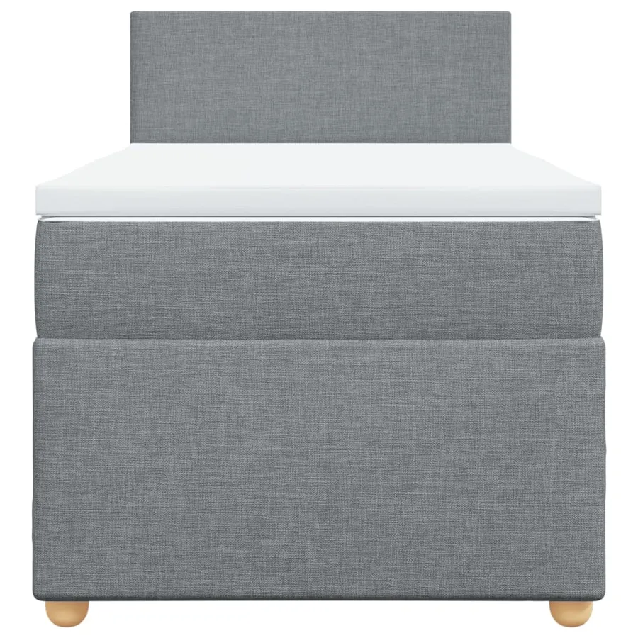 Sommier à lattes de lit avec matelas gris clair 80x200 cm tissu - 6