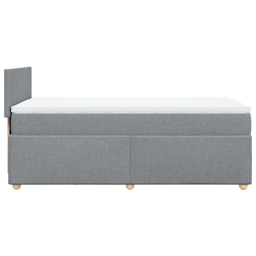Sommier à lattes de lit avec matelas gris clair 80x200 cm tissu - 7
