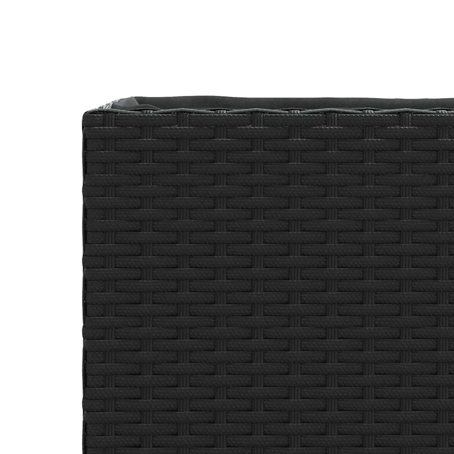 Jardinières 2 pcs noir 36x30x32 cm résine tressée - 10