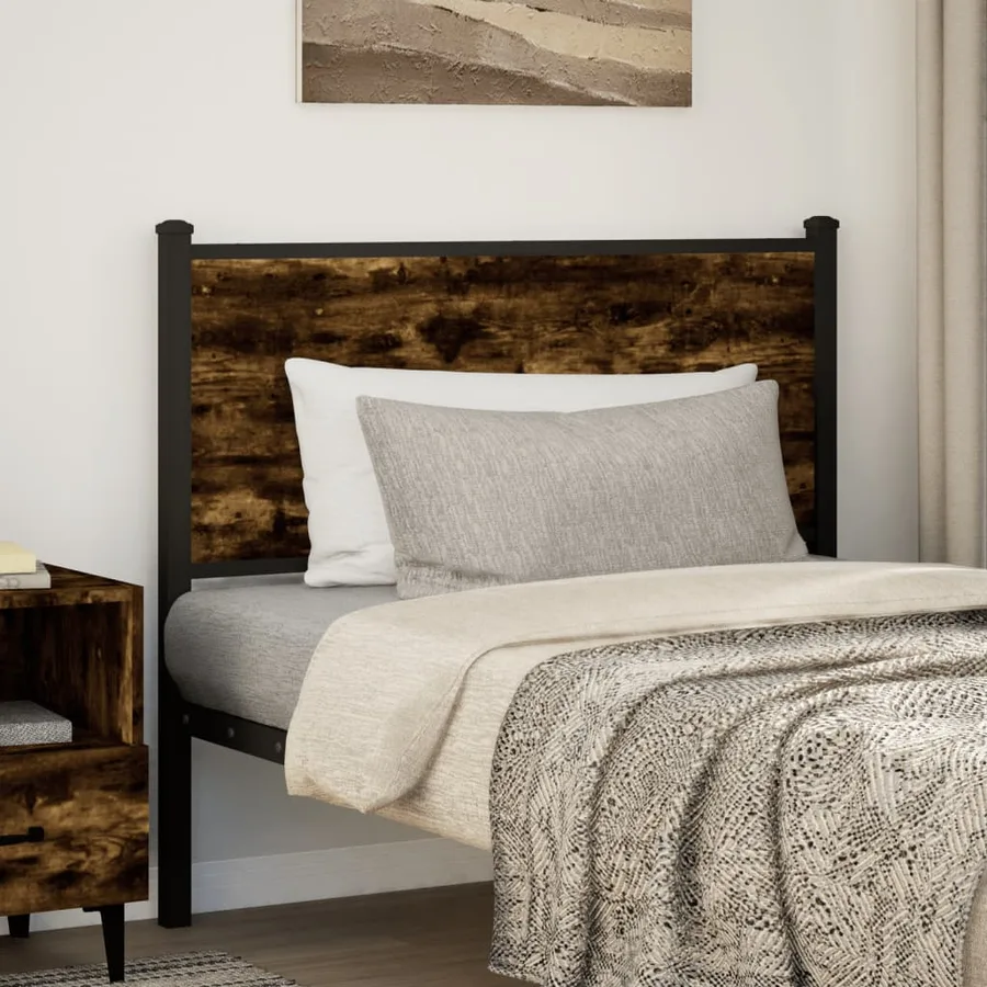 Tête de lit de remplacement chêne fumé 100 cm bois d'ingénierie et acier - 2