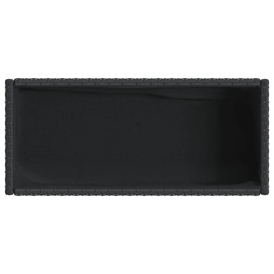 Jardinières avec étagère 2 pcs noir 70x28x70 cm résine tressée - 9