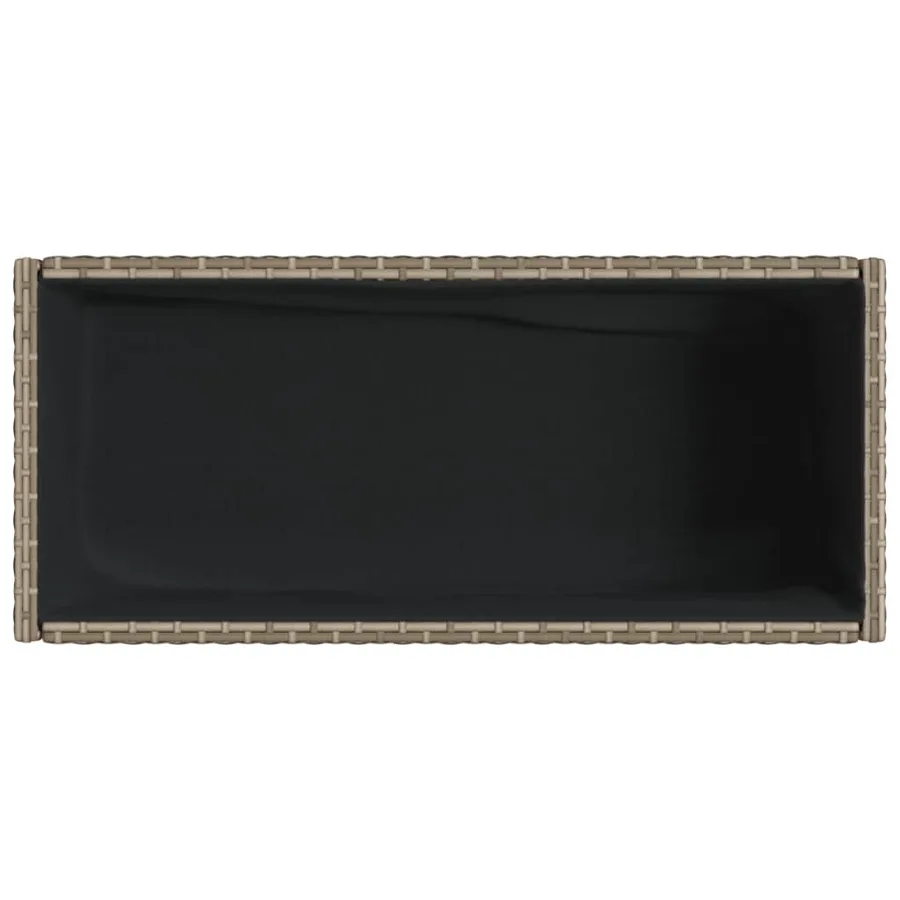 Jardinières avec étagère 2 pcs gris 70x28x70 cm résine tressée - 9