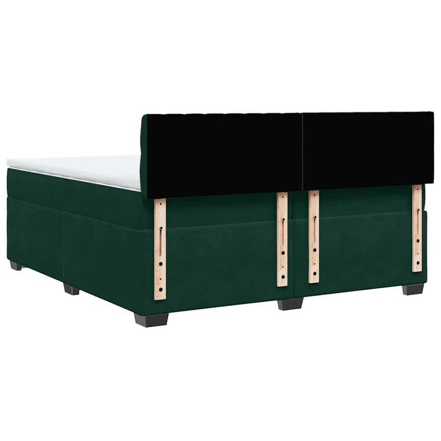 Sommier à lattes de lit et matelas Vert foncé 200x200cm Velours - 10