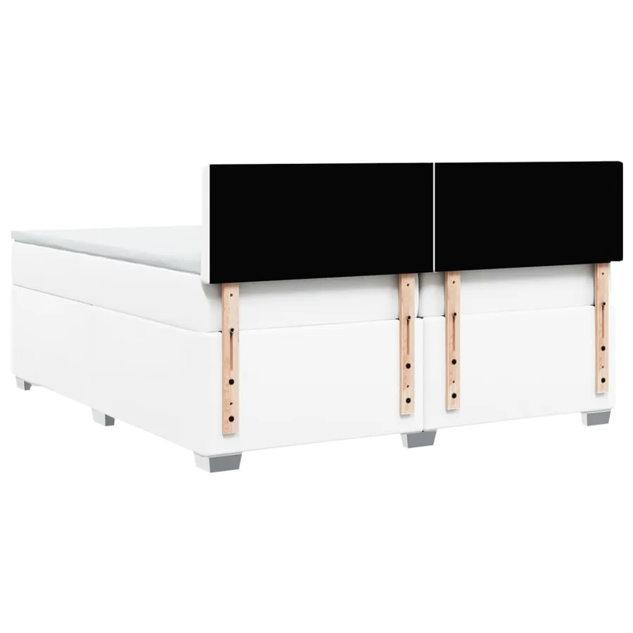 Sommier à lattes de lit avec matelas Blanc 200x200cm Similicuir - 12