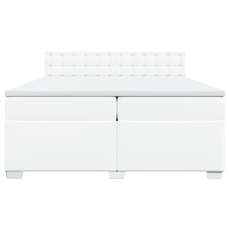 Sommier à lattes de lit avec matelas Blanc 200x200cm Similicuir - 6