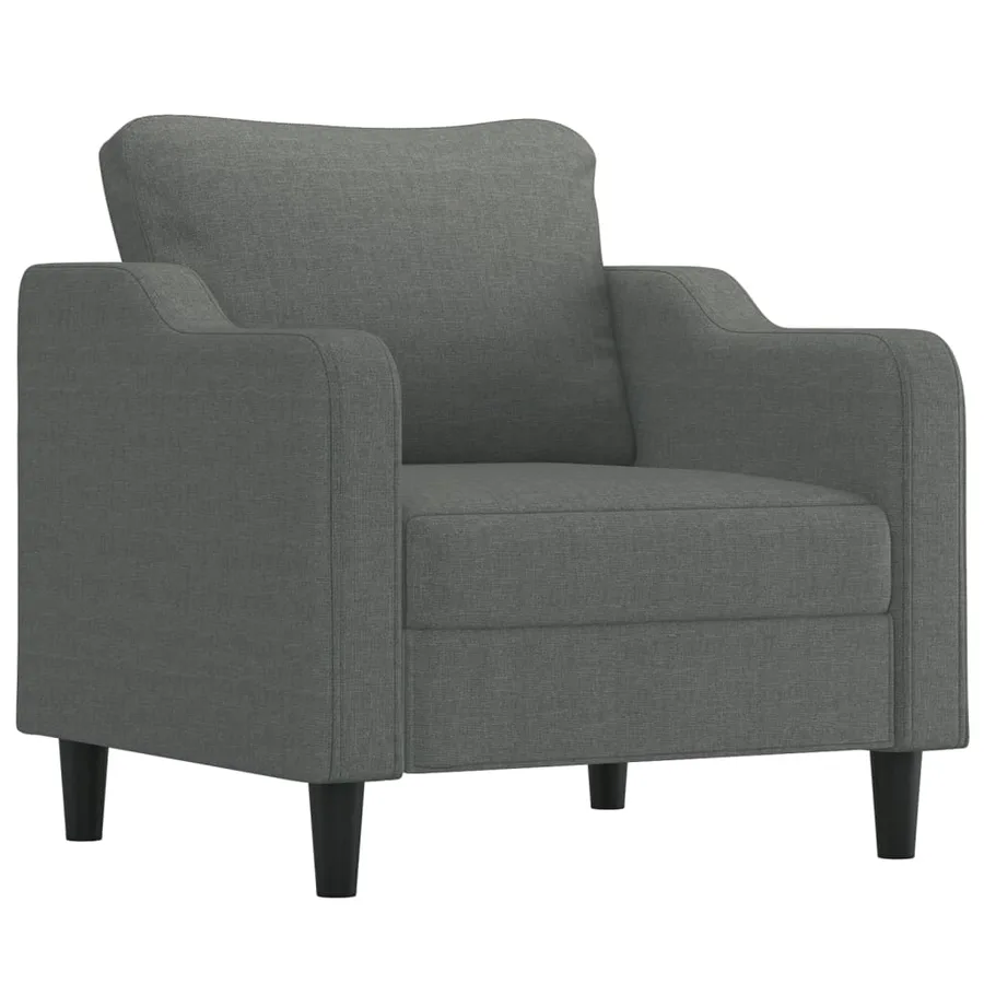 Ensemble de canapés 4 pcs coussins gris foncé tissu - 3