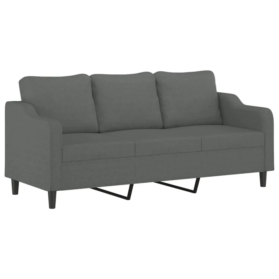 Ensemble de canapés 4 pcs coussins gris foncé tissu - 5