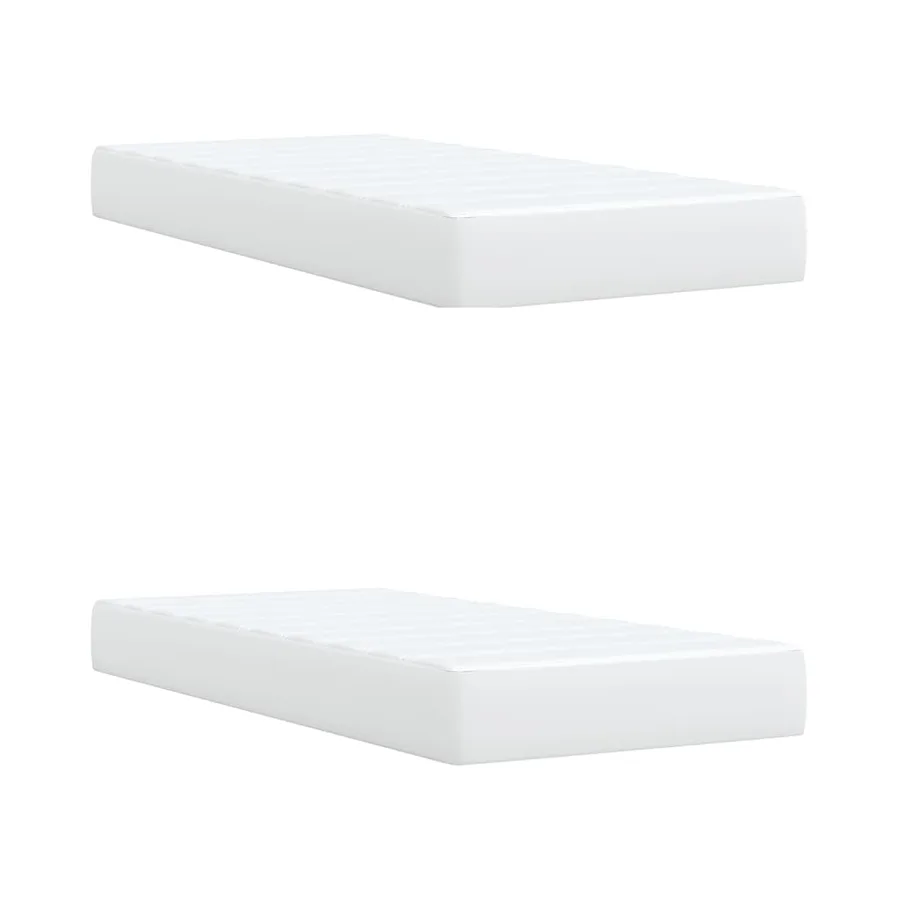 Sommier à lattes de lit avec matelas Blanc 200x200cm Similicuir - 10
