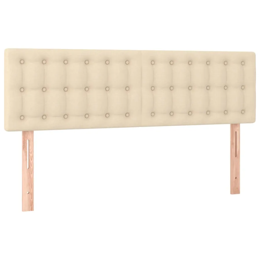 Têtes de lit Crème 144x5x78/88 cm Tissu - 2
