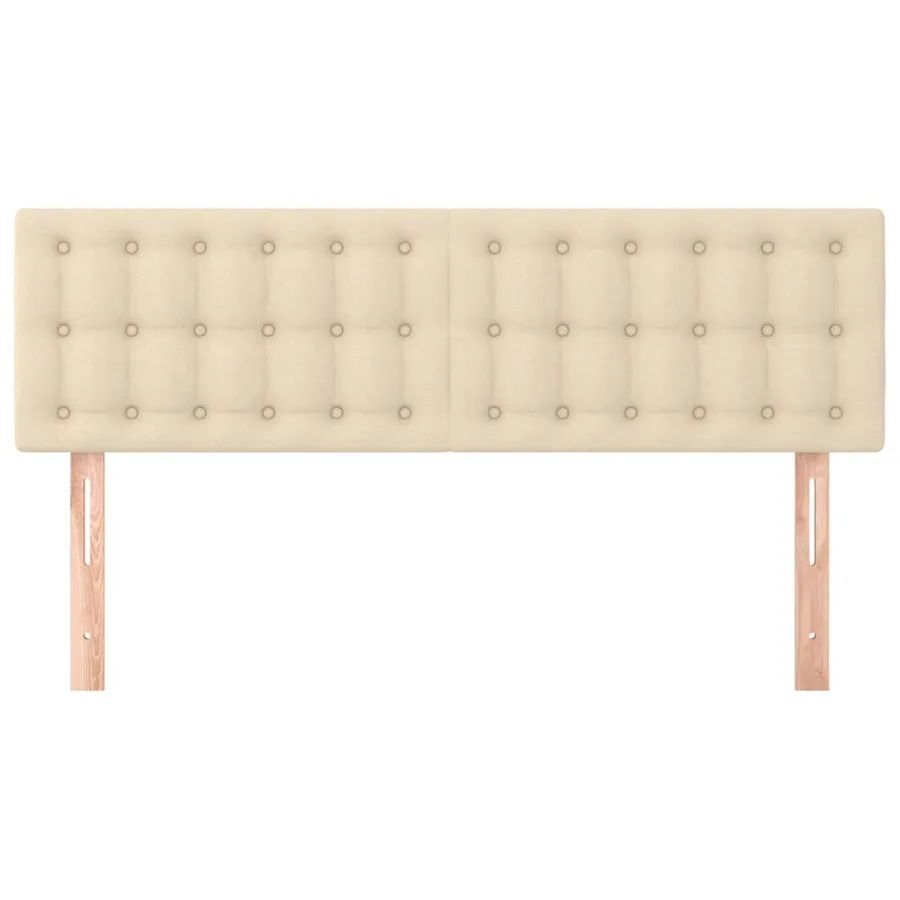 Têtes de lit Crème 144x5x78/88 cm Tissu - 3