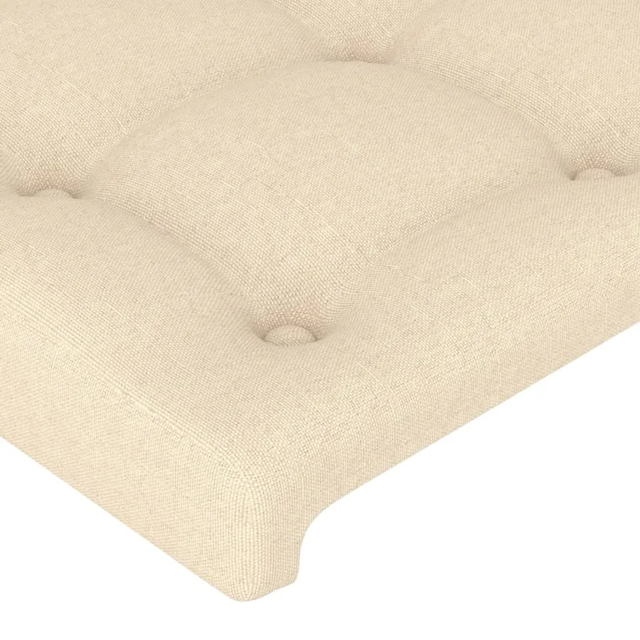 Têtes de lit Crème 144x5x78/88 cm Tissu - 4