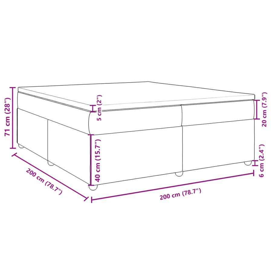 Sommier à lattes de lit avec matelas Taupe 200x200 cm Tissu - 12