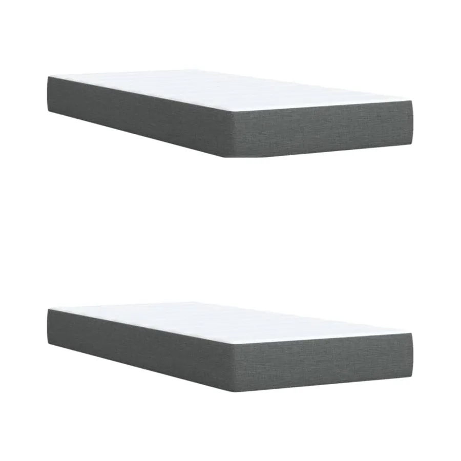 Sommier à lattes de lit avec matelas Taupe 200x200 cm Tissu - 6