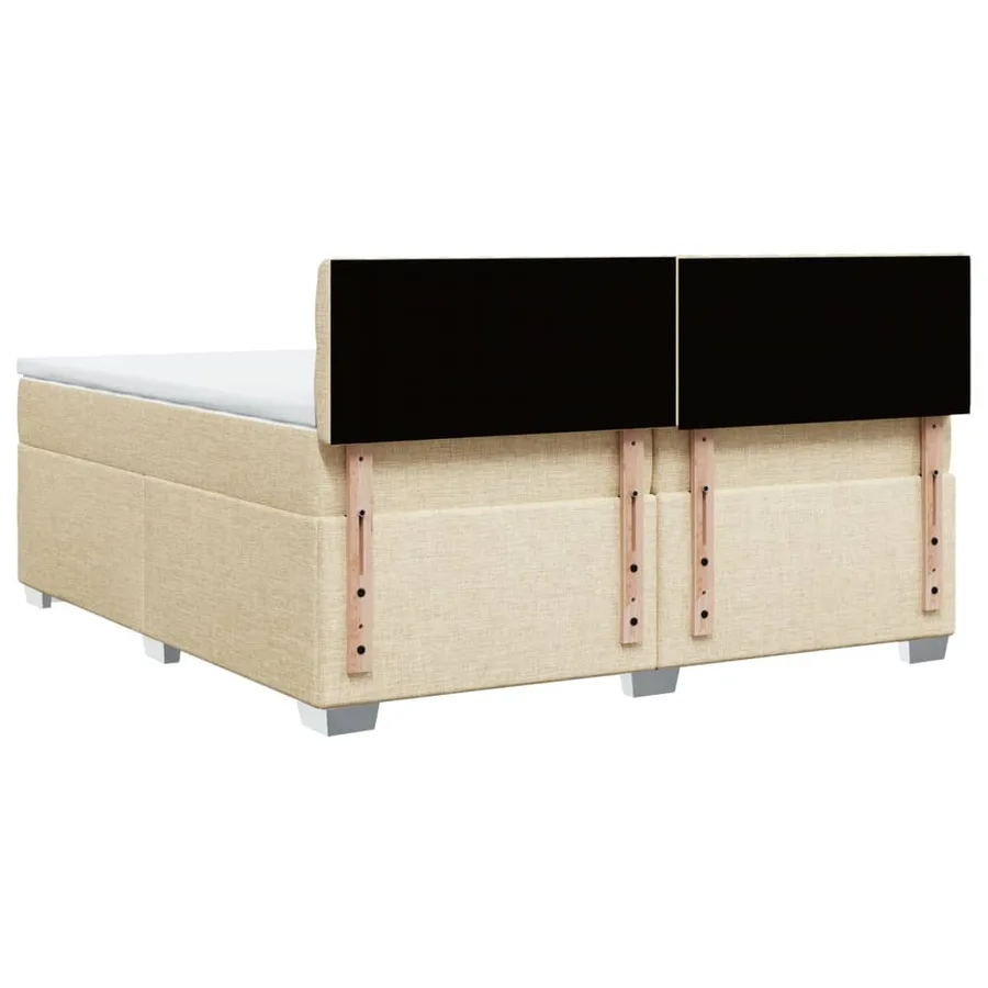 Sommier à lattes de lit avec matelas Crème 200x200 cm Tissu - 10