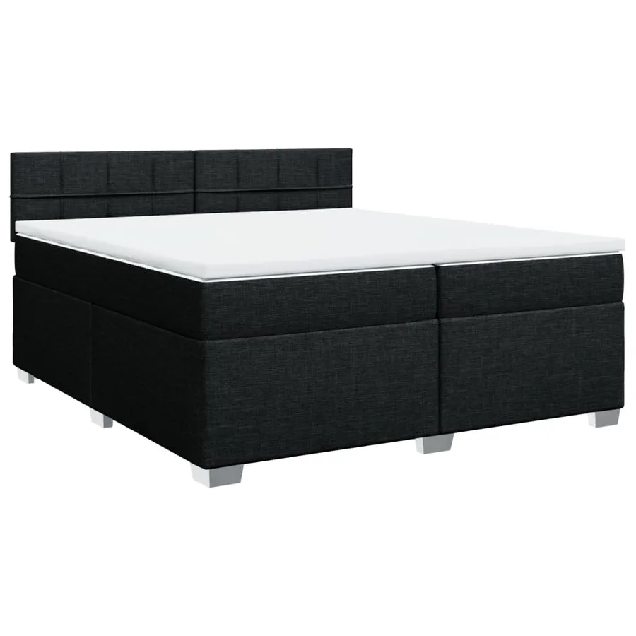 Sommier à lattes de lit avec matelas Noir 200x200 cm Tissu - 2