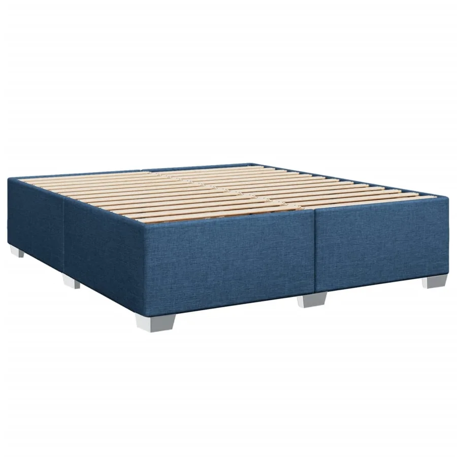 Cadre de lit sans matelas bleu 200x200 cm tissu - 3