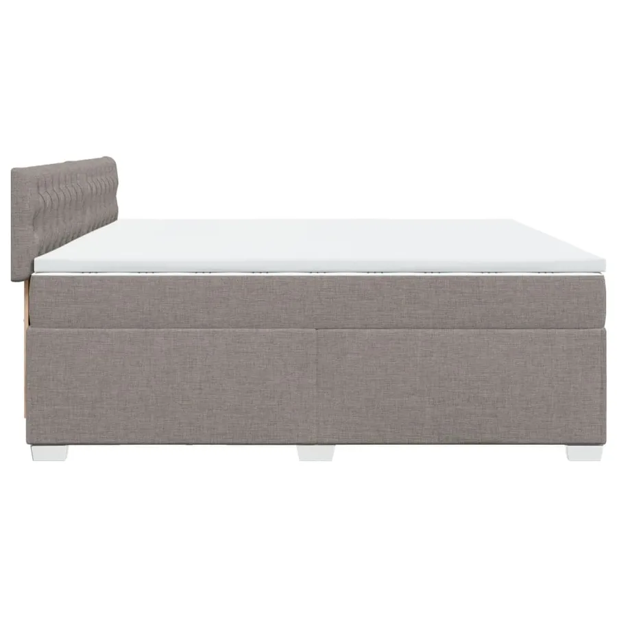 Sommier à lattes de lit avec matelas Taupe 200x200 cm Tissu - 11