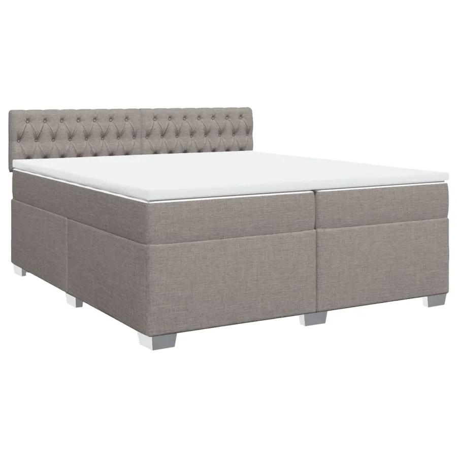 Sommier à lattes de lit avec matelas Taupe 200x200 cm Tissu - 3