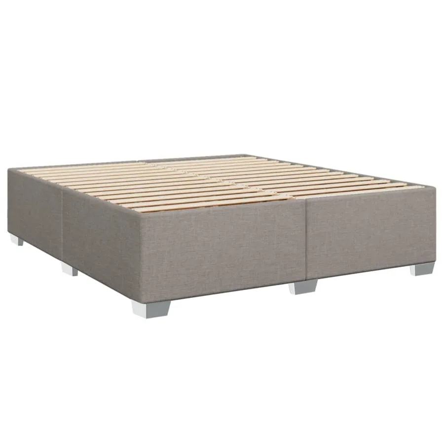 Sommier à lattes de lit avec matelas Taupe 200x200 cm Tissu - 8