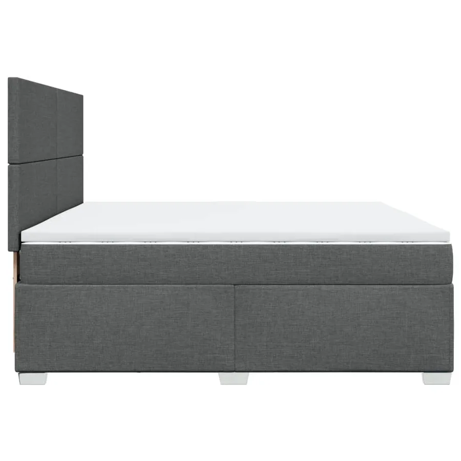 Sommier à lattes de lit avec matelas Gris foncé 200x200cm Tissu - 9