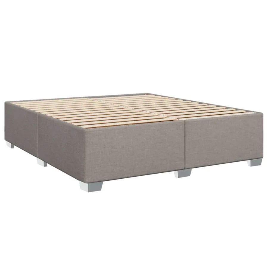 Sommier à lattes de lit avec matelas Taupe 200x200 cm Tissu - 5