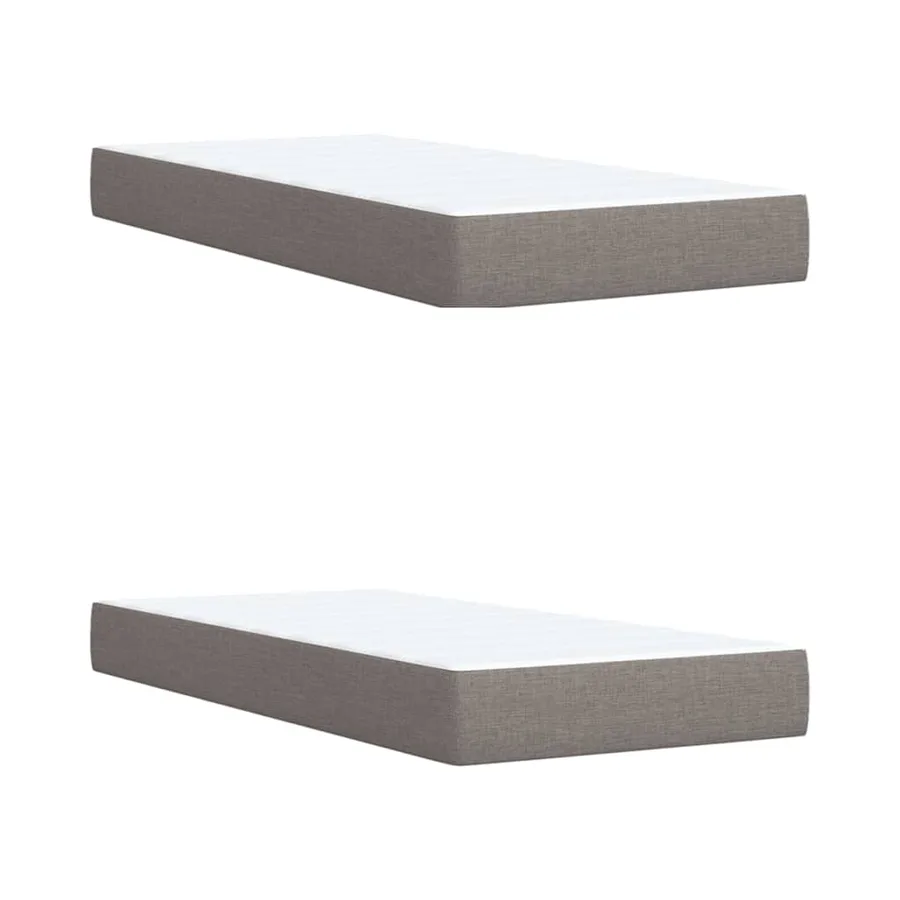 Sommier à lattes de lit avec matelas Taupe 200x200 cm Tissu - 6
