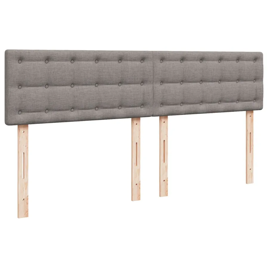 Sommier à lattes de lit avec matelas Taupe 200x200 cm Tissu - 8