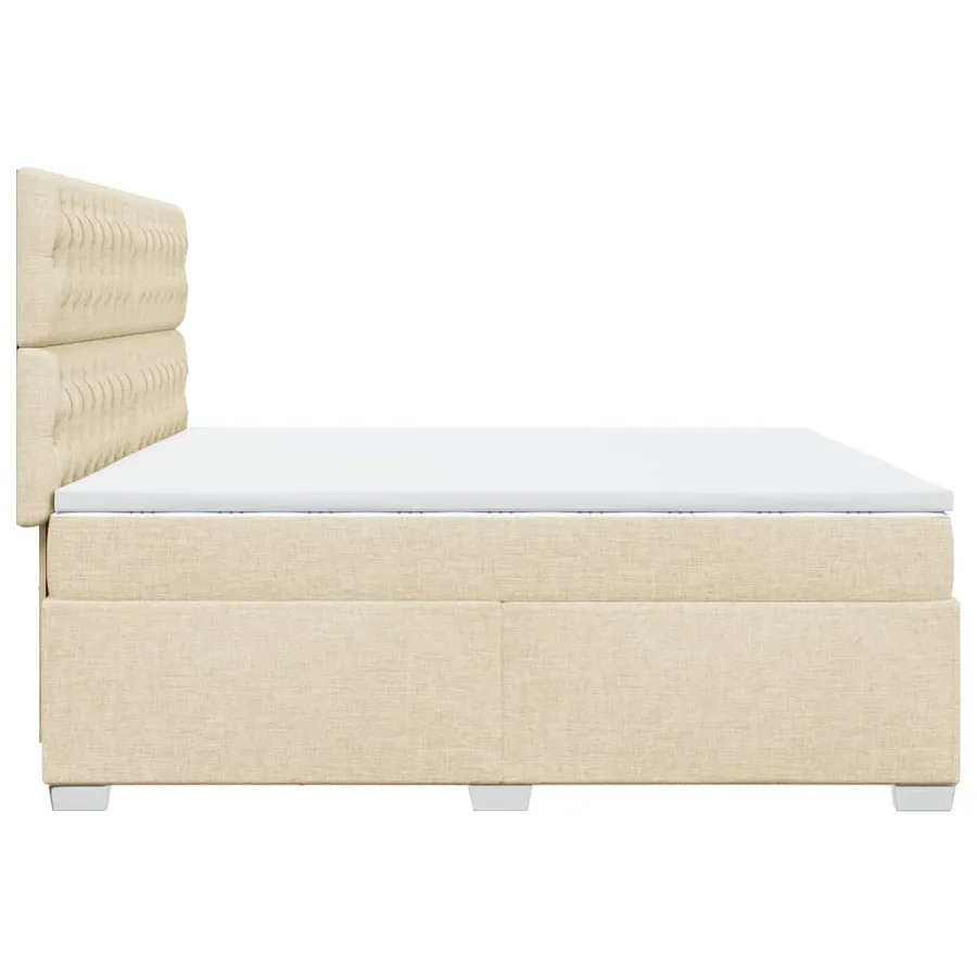 Sommier à lattes de lit avec matelas Crème 200x200 cm Tissu - 11