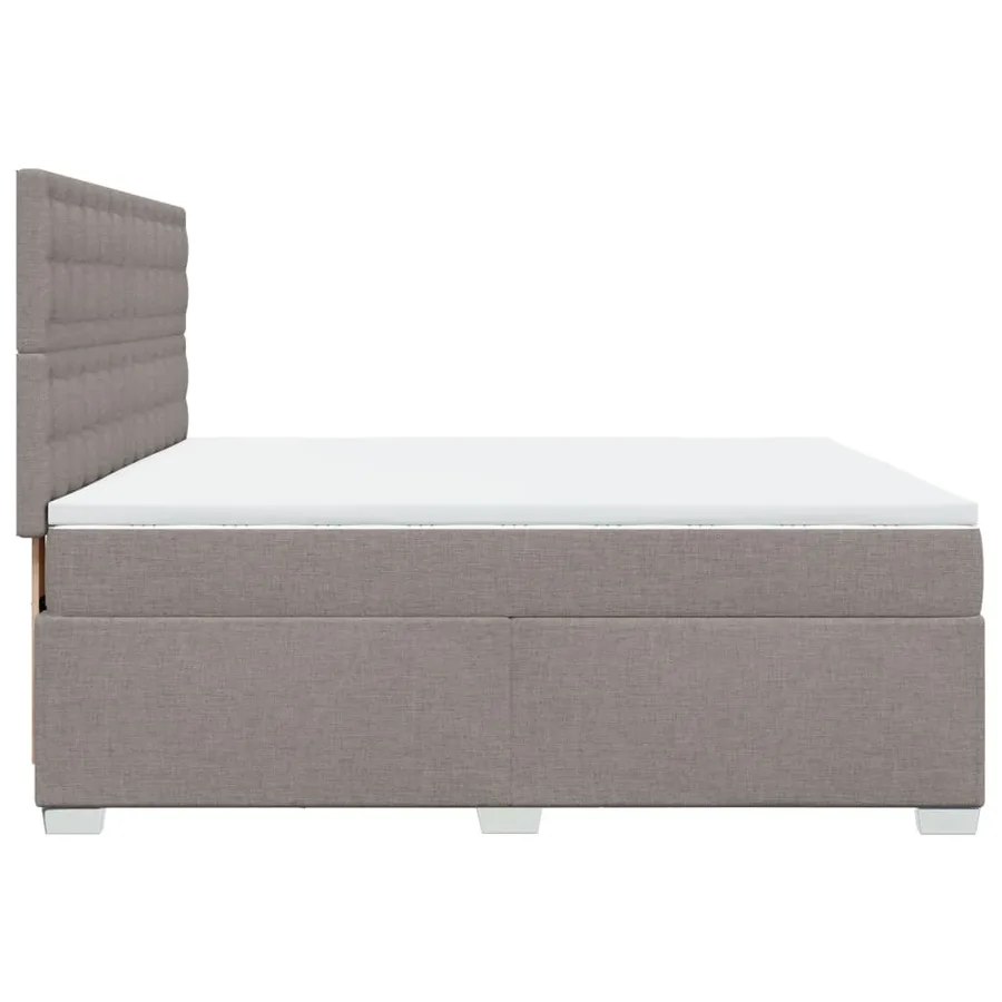 Sommier à lattes de lit avec matelas Taupe 200x200 cm Tissu - 11