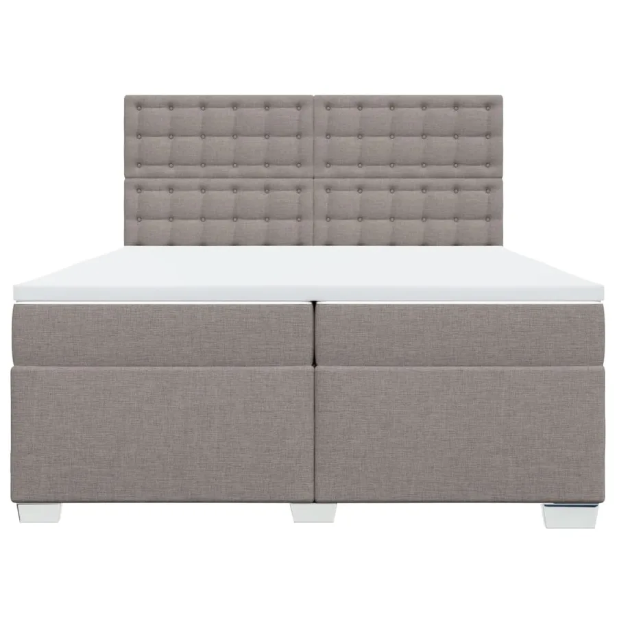 Sommier à lattes de lit avec matelas Taupe 200x200 cm Tissu - 6