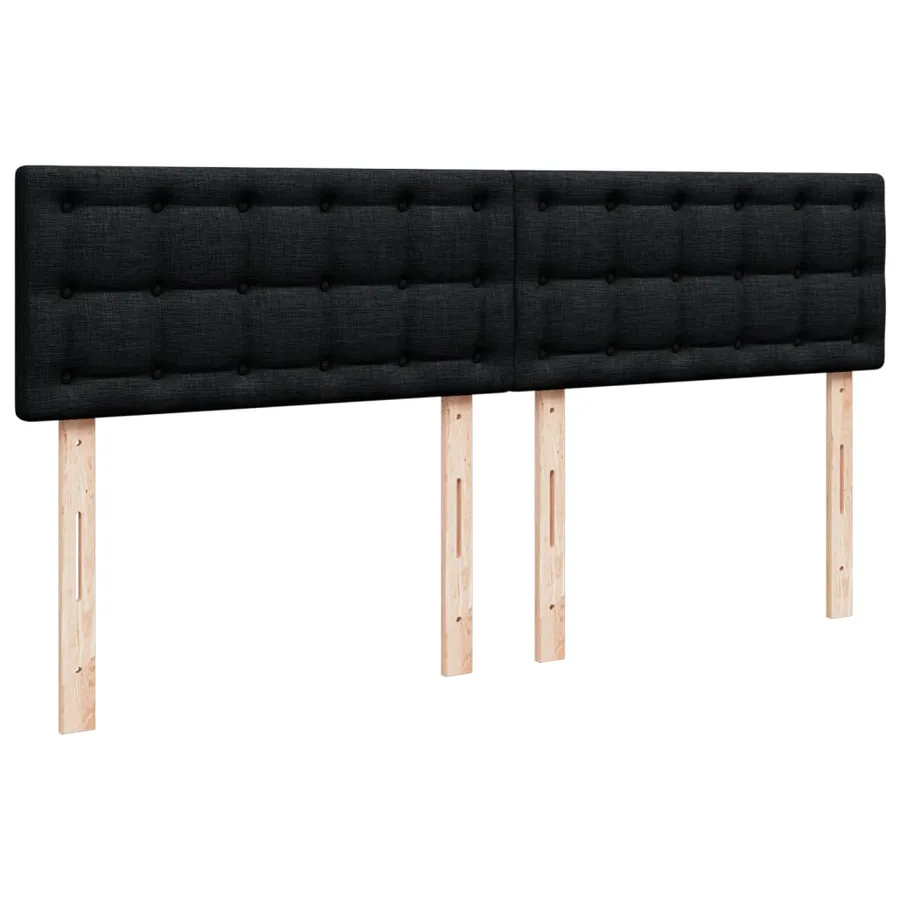 Sommier à lattes de lit avec matelas Noir 200x200 cm Tissu - 8