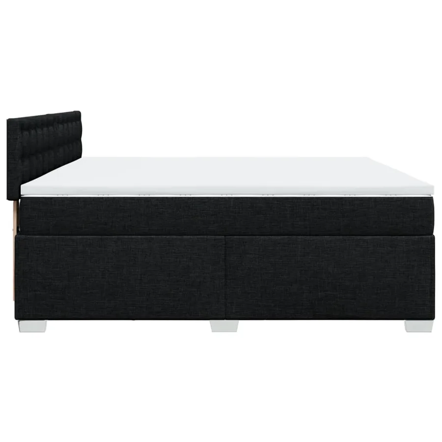 Sommier à lattes de lit avec matelas Noir 200x200 cm Tissu - 9