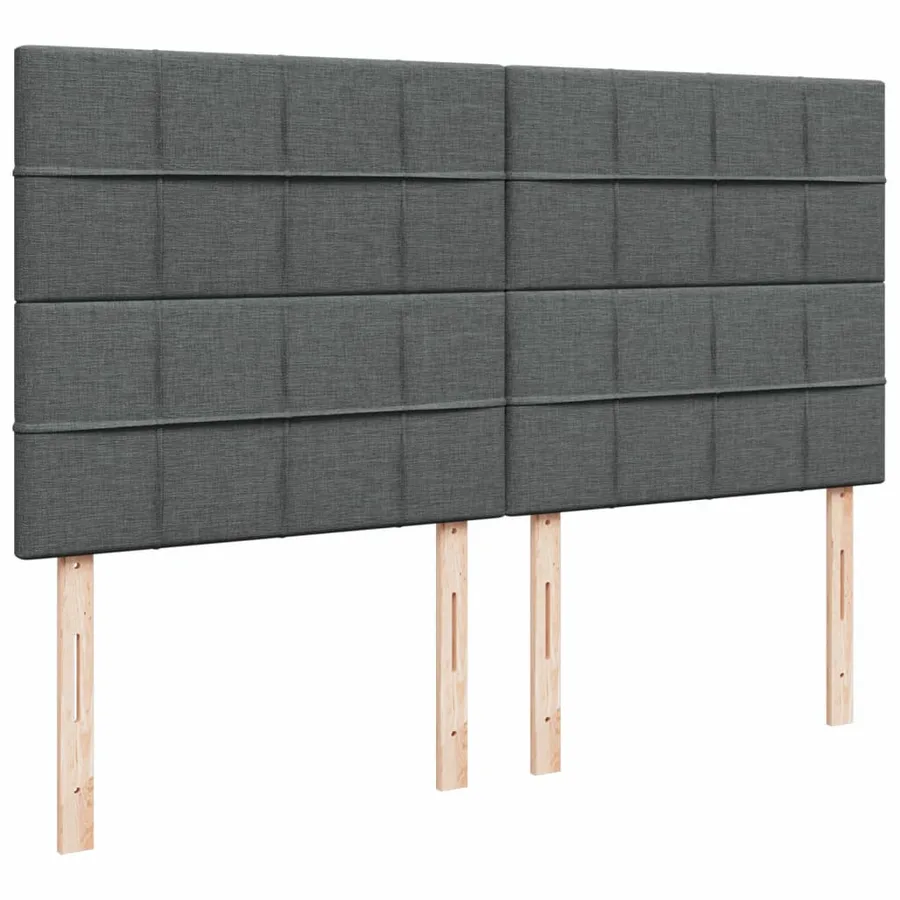 Sommier à lattes de lit avec matelas Gris foncé 200x200cm Tissu - 8