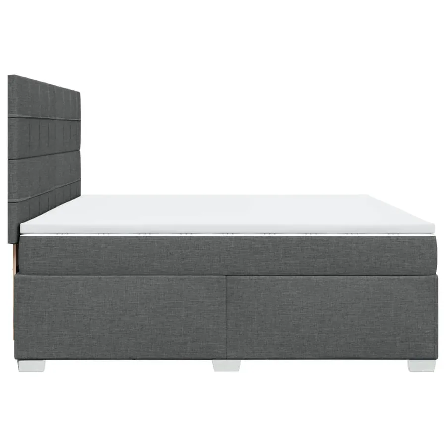Sommier à lattes de lit avec matelas Gris foncé 200x200cm Tissu - 9