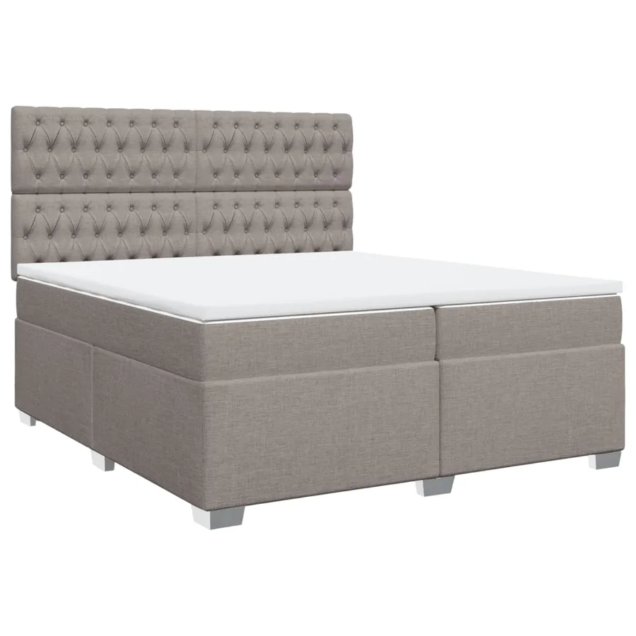 Sommier à lattes de lit avec matelas Taupe 200x200 cm Tissu - 2