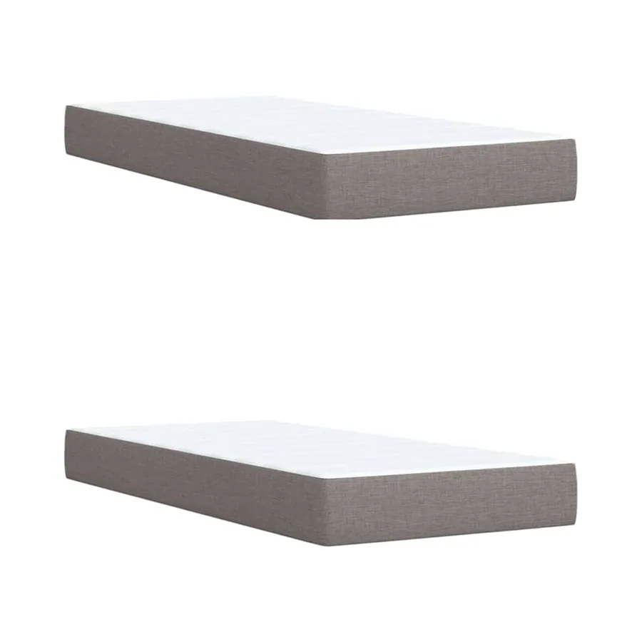 Sommier à lattes de lit avec matelas Taupe 200x200 cm Tissu - 6