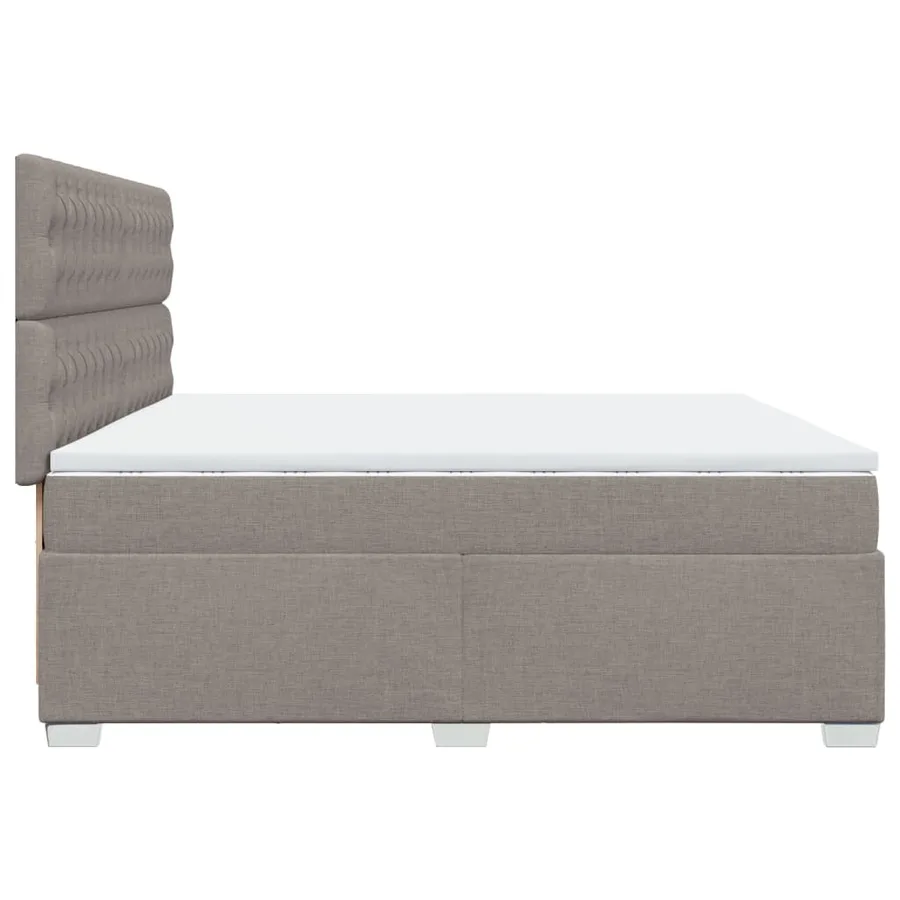 Sommier à lattes de lit avec matelas Taupe 200x200 cm Tissu - 9