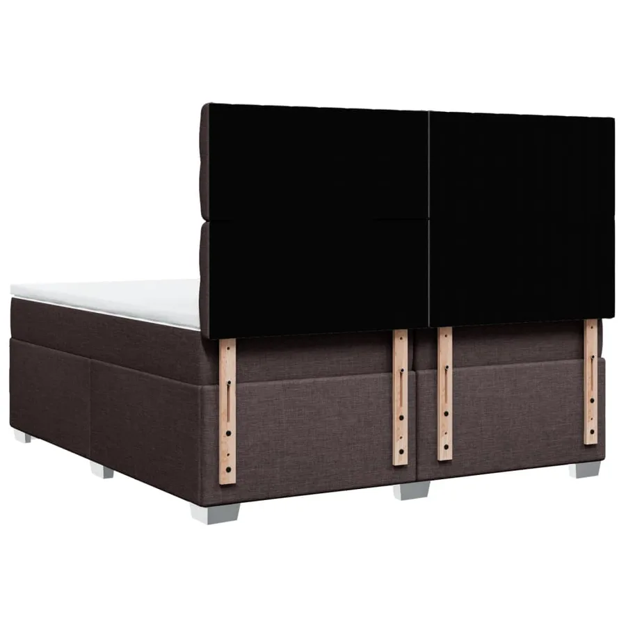 Sommier à lattes de lit avec matelas Marron foncé 200x200 cm - 12