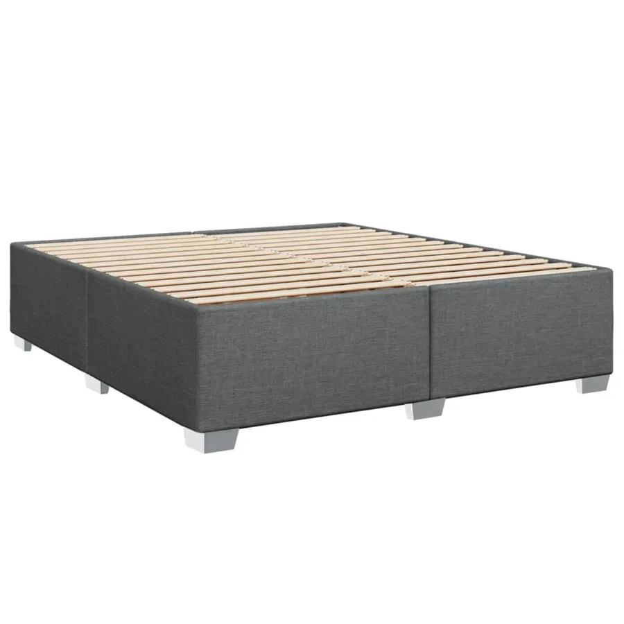 Sommier à lattes de lit avec matelas Gris foncé 200x200cm Tissu - 8