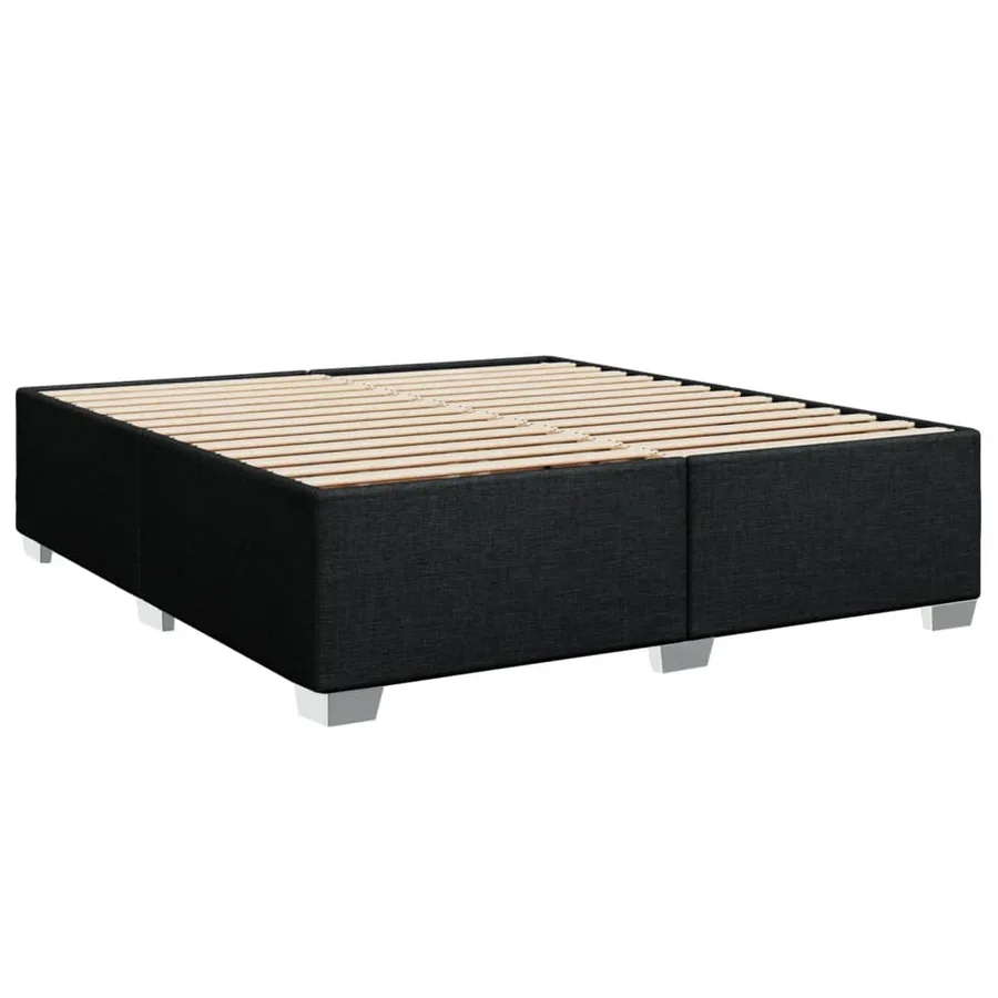 Sommier à lattes de lit avec matelas Noir 200x200 cm Tissu - 5