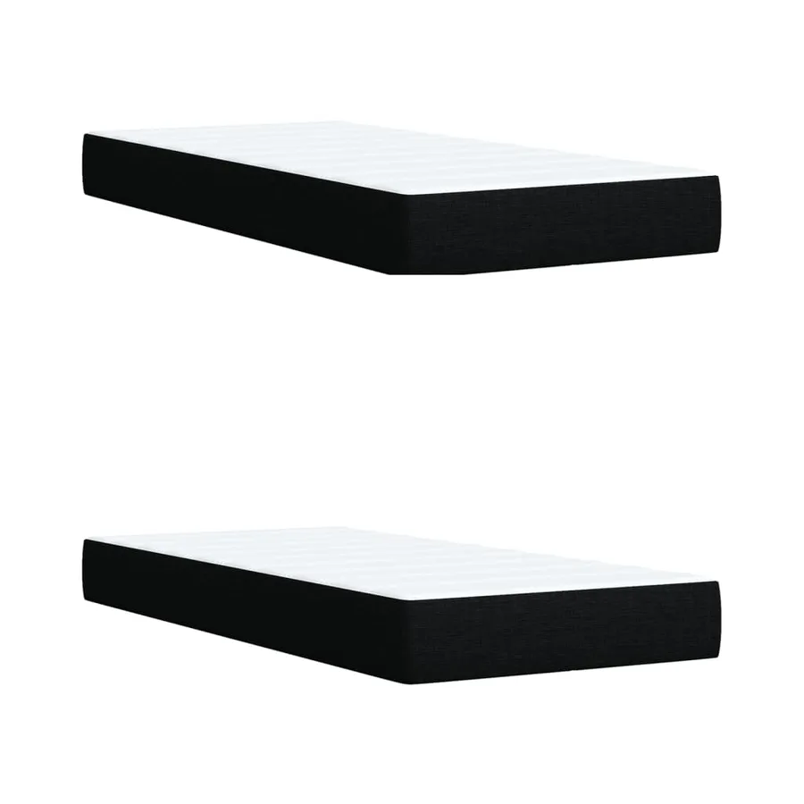 Sommier à lattes de lit avec matelas Noir 200x200 cm Tissu - 6