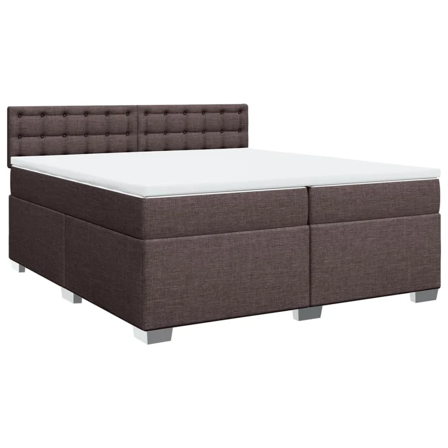 Sommier à lattes de lit avec matelas Marron foncé 200x200 cm - 3