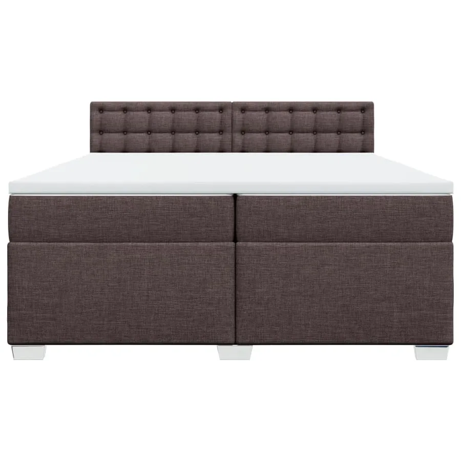 Sommier à lattes de lit avec matelas Marron foncé 200x200 cm - 6