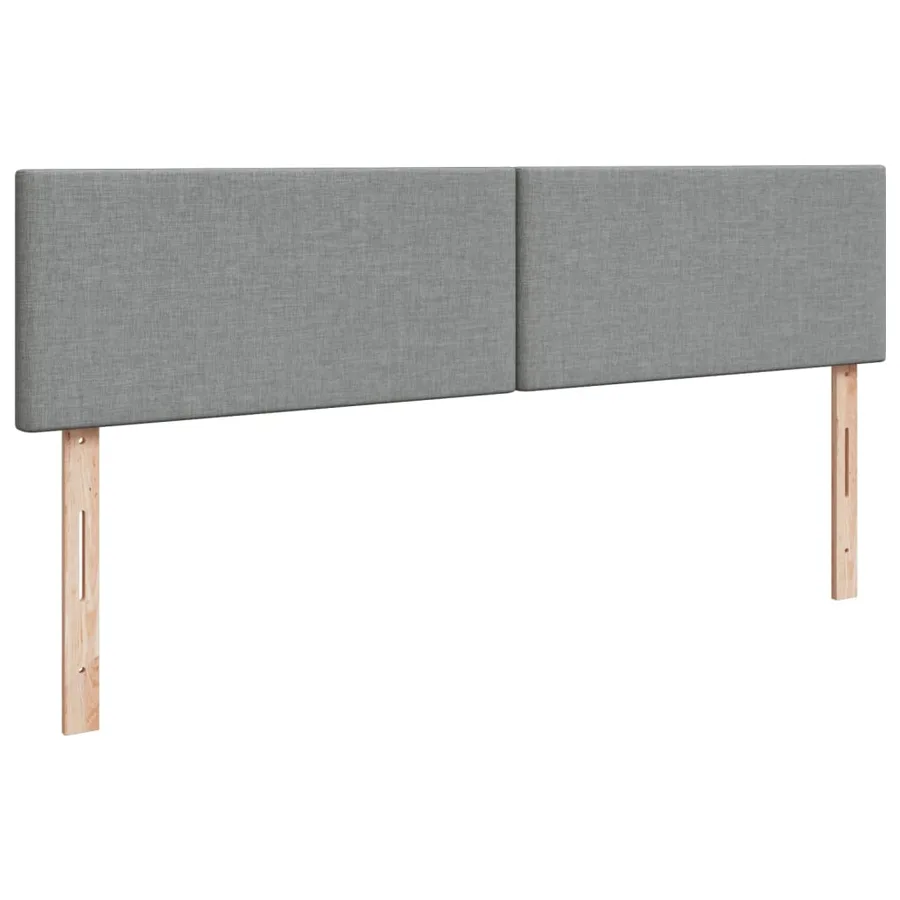 Sommier à lattes de lit avec matelas Gris clair 200x200cm Tissu - 7