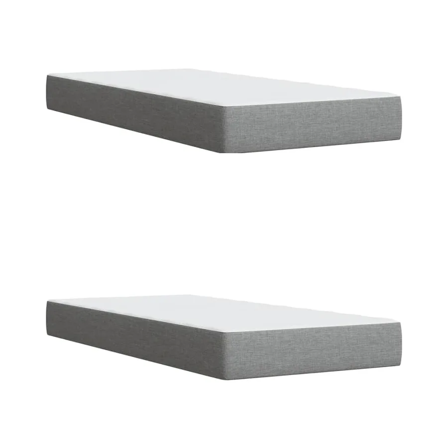 Sommier à lattes de lit avec matelas Gris clair 200x200cm Tissu - 6