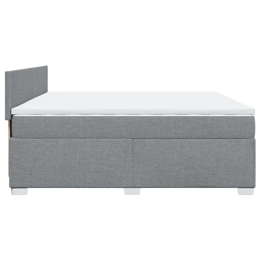 Sommier à lattes de lit avec matelas Gris clair 200x200cm Tissu - 9